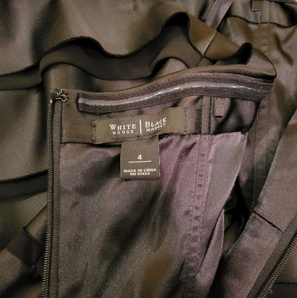 WHBM Black Satin and Chiffon Cocktail Dress - Picture 5 of 7